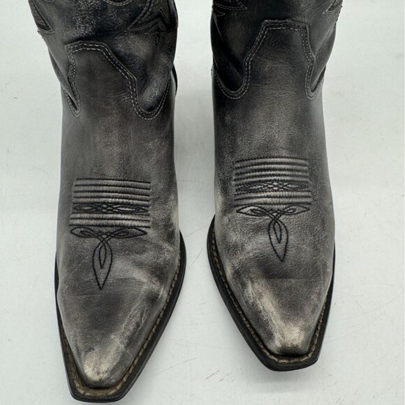 Durango Womens Crush Scalloped Cowboys Boots Size 7.5M Black 11" Western Leather - Picture 5 of 14